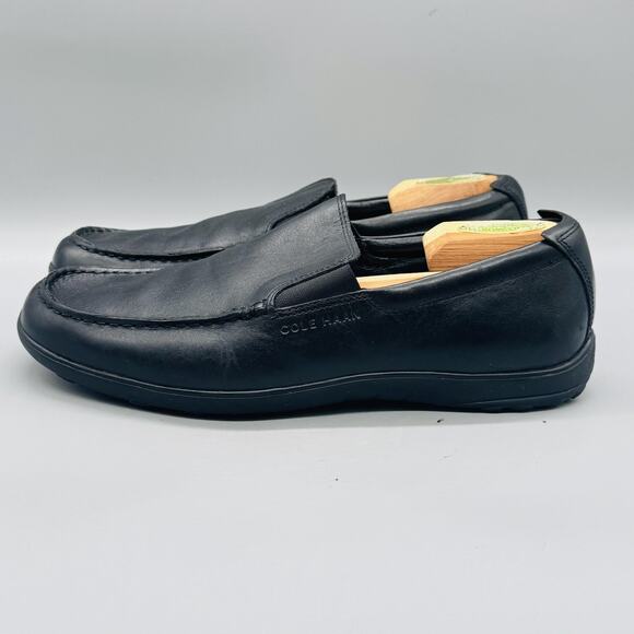 Cole Haan Shoes Mens 10.5 Black Leather Slip On Moc Toe Loafers Casual Comfort main image 11